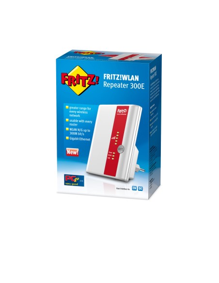 AVM FRITZ!WLAN Repeater 300E International Ripetitore di rete 1000 Mbit s Rosso, Bianco
