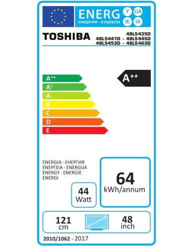 Toshiba 48L5445DG TV 121,9 cm (48") Full HD Smart TV Wi-Fi Nero