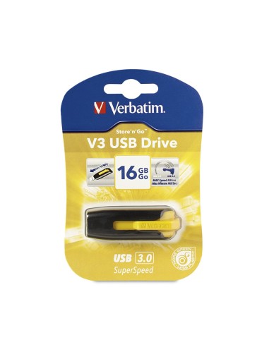 Verbatim V3 USB Drive 16GB unità flash USB USB tipo A 3.2 Gen 1 (3.1 Gen 1) Nero, Giallo