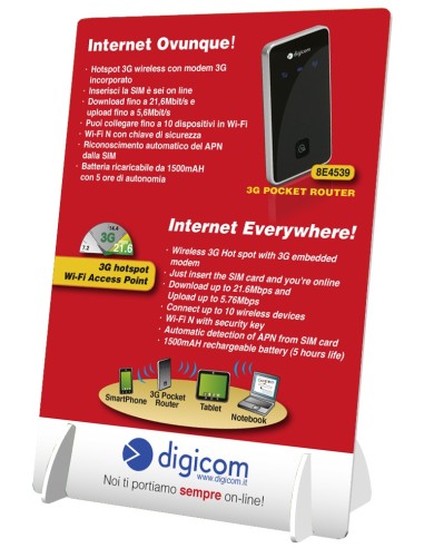 Digicom R3GW21-T01 router wireless 3G Nero