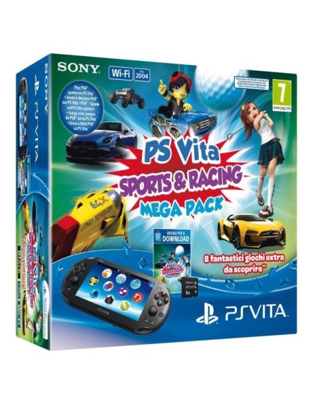 Sony PS Vita + Mega Pack (Sports & Racing) console da gioco portatile 12,7 cm (5") 1 GB Touch screen Wi-Fi Nero
