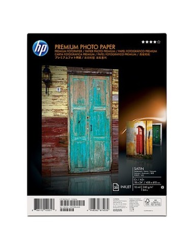 HP Premium Satin 20 sht A2+ 458 x 610 mm (18 x 24 in) carta fotografica Bianco Satinata