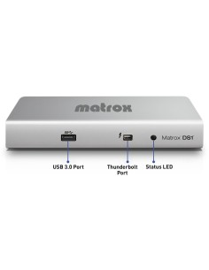 Matrox DS1 DVI Thunderbolt docking station Cablato Argento 2