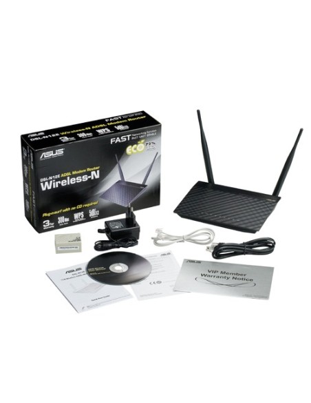 ASUS DSL-N12E router wireless Fast Ethernet Nero, Grigio