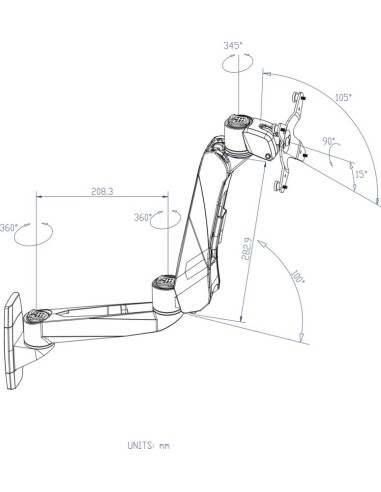 Neomounts by Newstar FPMA-W970 supporto da tavolo per Tv a schermo piatto 61 cm (24") Argento