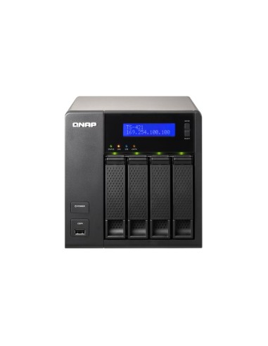 QNAP TS-421 server NAS e di archiviazione Tower Collegamento ethernet LAN Nero