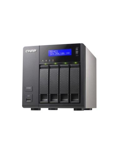 QNAP TS-421 server NAS e di archiviazione Tower Collegamento ethernet LAN Nero