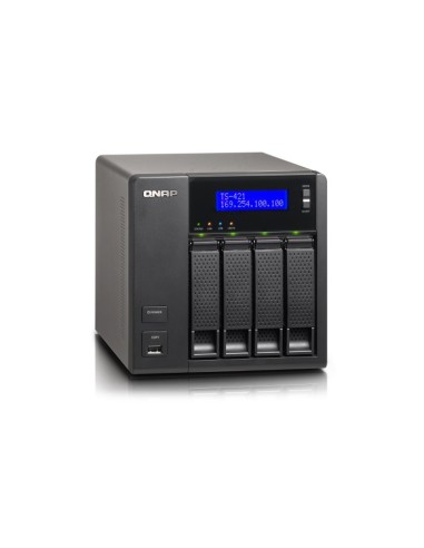 QNAP TS-421 server NAS e di archiviazione Tower Collegamento ethernet LAN Nero