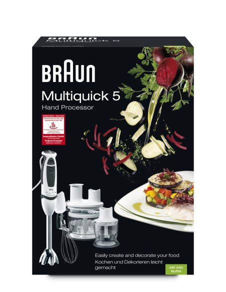 Braun MR 550 BUFFET 1,5 L Frullatore ad immersione 600 W Grigio, Bianco