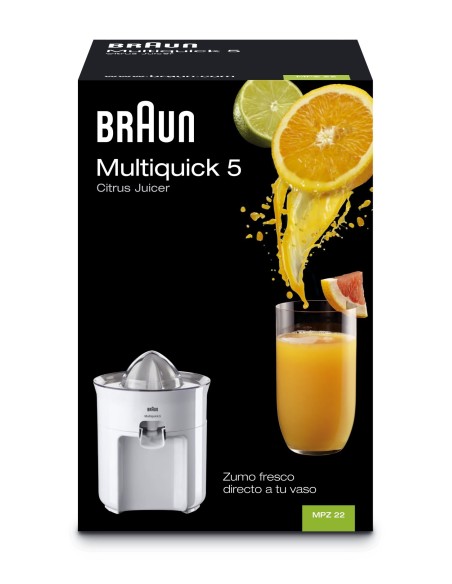 Braun Multiquick MPZ 22 spremiagrumi elettrico 60 W Acciaio inossidabile, Bianco