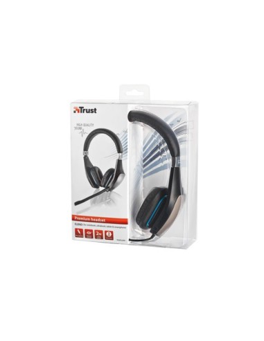 Trust Eleno Auricolare Cablato A Padiglione Musica e Chiamate Nero