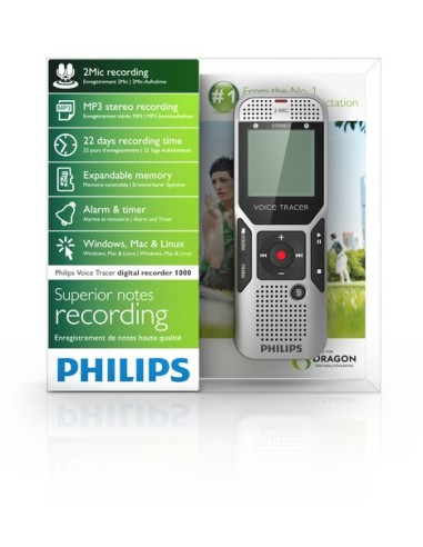 Philips DVT1400 Memoria interna e scheda di memoria Nero, Argento