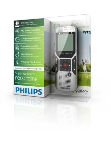 Philips DVT1400 Memoria interna e scheda di memoria Nero, Argento