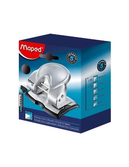 Maped 562000 perforatore e accessori 25 fogli Nero, Argento