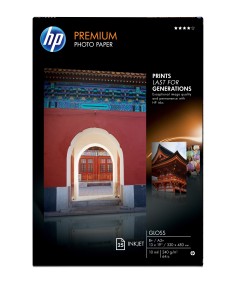 HP Premium Gloss 25 sht A3+ 330 x 483 mm (13 x 19 in) carta fotografica Bianco Lucida
