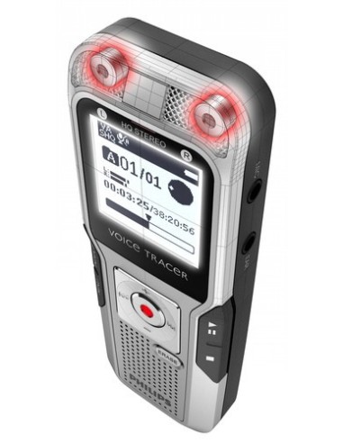 Philips Voice Tracer 3400 Memoria interna e scheda di memoria Nero, Argento