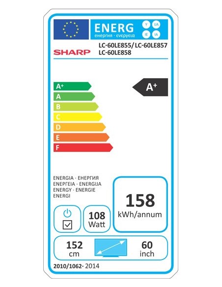Sharp LC-60LE857E TV 152,4 cm (60") Full HD Wi-Fi Argento