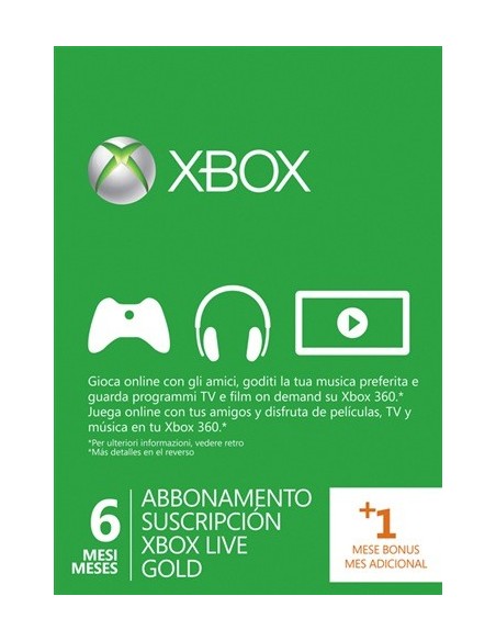 Microsoft Card Live Gold 6 Mesi Xbox 360