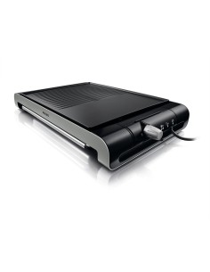 Philips Grill da tavolo da 2300 W con piastra scanalata liscia