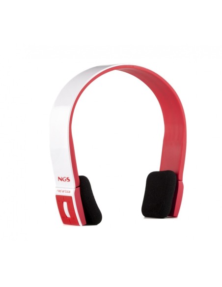 NGS Red Artica Cuffie Wireless Musica e Chiamate Nero, Rosso, Bianco