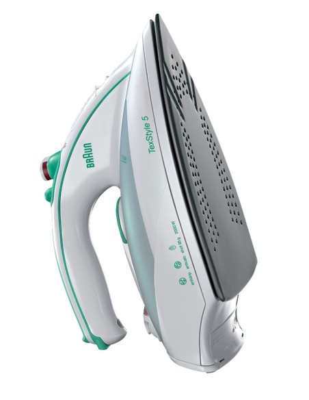 Braun TexStyle 5 510 Ferro da stiro a secco e a vapore Eloxal 2000 W Verde, Bianco
