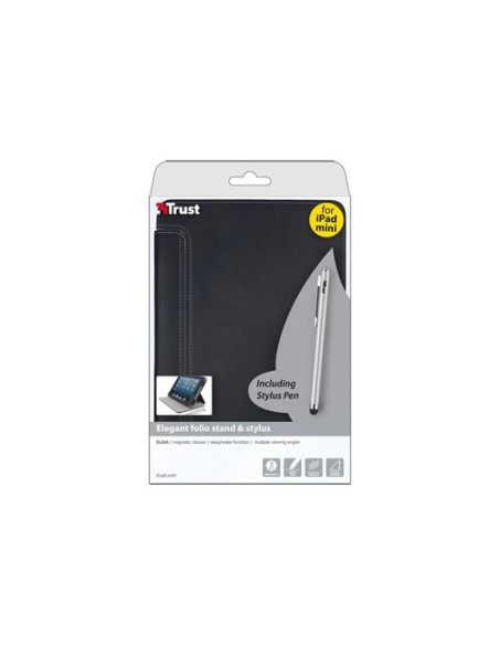 Trust eLiga Elegant folio stand Custodia a libro Nero