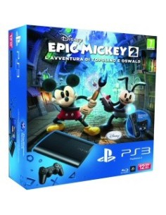 Sony Playstation 3 12GB + Epic Mickey 2 + Move Wi-Fi Nero