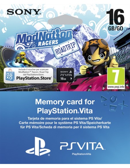 Sony ModNation Racers  Essentials, PS Vita voucher + 16GB Inglese, ITA PlayStation Vita