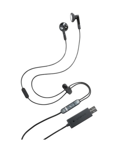 Logitech BH320 USB Stereo Earbuds Auricolare Cablato In-ear Musica e Chiamate Nero