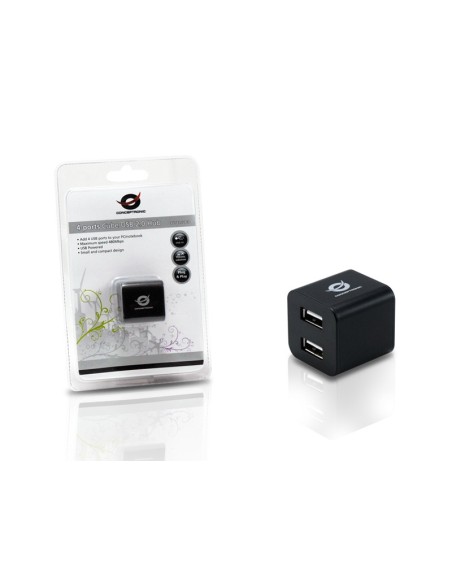 Conceptronic C4USB2CUBEB hub di interfaccia 480 Mbit s Nero