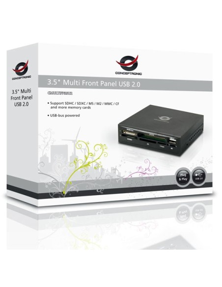 Conceptronic CMULTIFP35U2 lettore di schede USB 2.0 Interno Nero