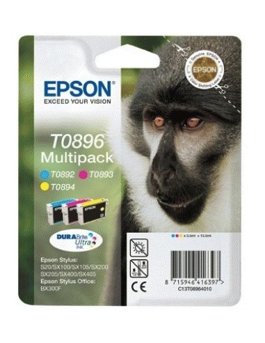 Epson Monkey Multipack 3-Coulered T0896 DURABrite Ultra Ink
