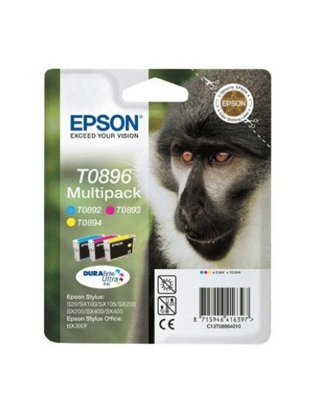 Epson Monkey Multipack 3-Coulered T0896 DURABrite Ultra Ink