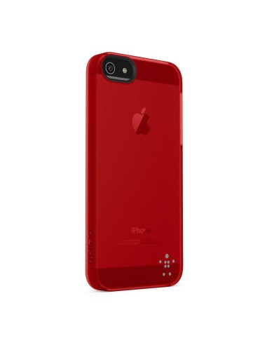 Belkin Shield Sheer Matte iPhone 5 custodia per cellulare Cover Rosso, Trasparente