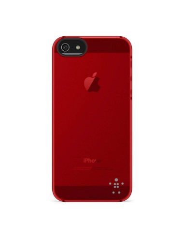 Belkin Shield Sheer Matte iPhone 5 custodia per cellulare Cover Rosso, Trasparente