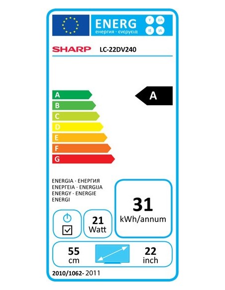 Sharp LC-22DV240EX TV 55,9 cm (22") Full HD Nero