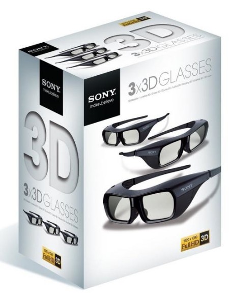 Sony TDGBR250X3TI.EU occhiale 3D stereoscopico Nero 3 pz