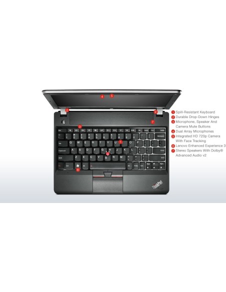 Lenovo ThinkPad Edge E135 Netbook 29,5 cm (11.6") AMD E 4 GB DDR3-SDRAM 500 GB HDD Windows 8 Rosso