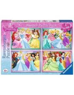 Ravensburger Principesse Disney Puzzle 4x100 pezzi (07011)