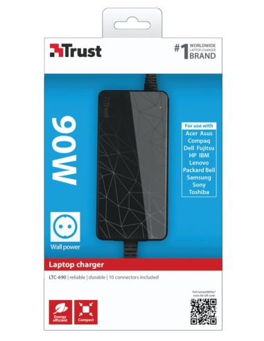 Trust LTC-690 adattatore e invertitore Interno 90 W Nero, Rosso