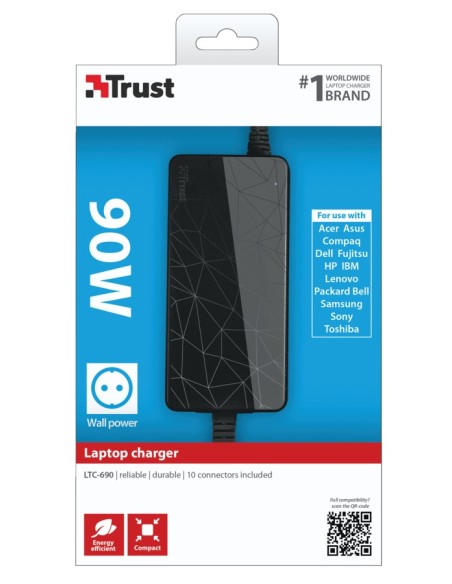 Trust LTC-690 adattatore e invertitore Interno 90 W Nero, Rosso