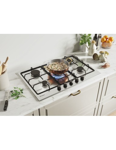 Candy Classic CHW74WTX Acciaio inossidabile Da incasso 75 cm Gas 5 Fornello(i)