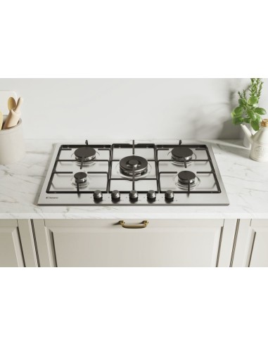 Candy Classic CHW74WTX Acciaio inossidabile Da incasso 75 cm Gas 5 Fornello(i)