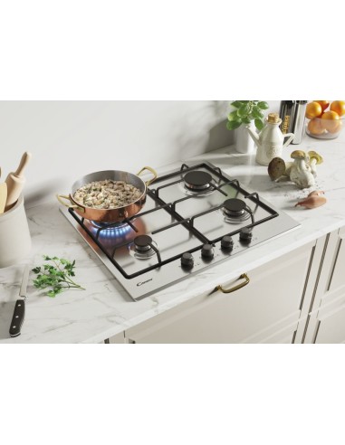 Candy Classic CHW6BR4WTX Acciaio inossidabile Da incasso 59 cm Gas 4 Fornello(i)
