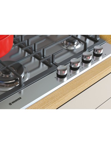 Hoover H-HOB 300 GAS HHG6BF4MX Acciaio inossidabile Da incasso 60 cm 4 Fornello(i)