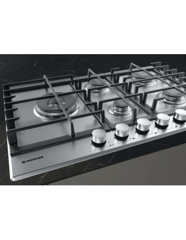 Hoover H-HOB 300 GAS HHG7WL5WSX Acciaio inossidabile Da incasso 74.5 cm 5 Fornello(i)