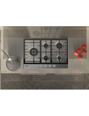 Hoover H-HOB 300 GAS HHG7WL5WSX Acciaio inossidabile Da incasso 74.5 cm 5 Fornello(i)