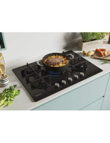 Candy CVG74WPB Nero Da incasso 74.5 cm Gas 5 Fornello(i)