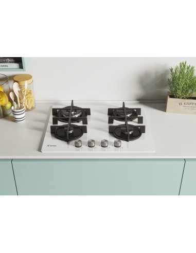 Candy CVG6BR4WPW Bianco Da incasso 60 cm Gas 4 Fornello(i)