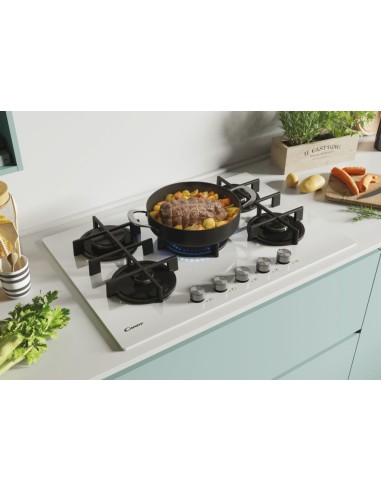 Candy CVG74WPW Bianco Da incasso 74 cm Gas 5 Fornello(i)